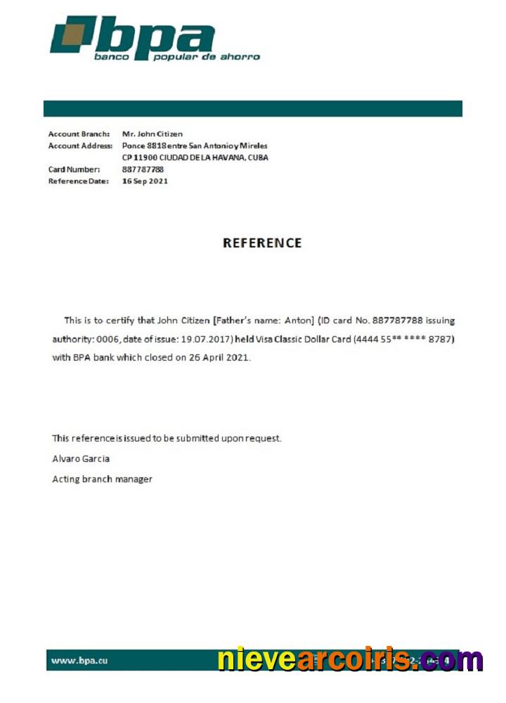 Cuba Banco Popular de Ahorro closure reference